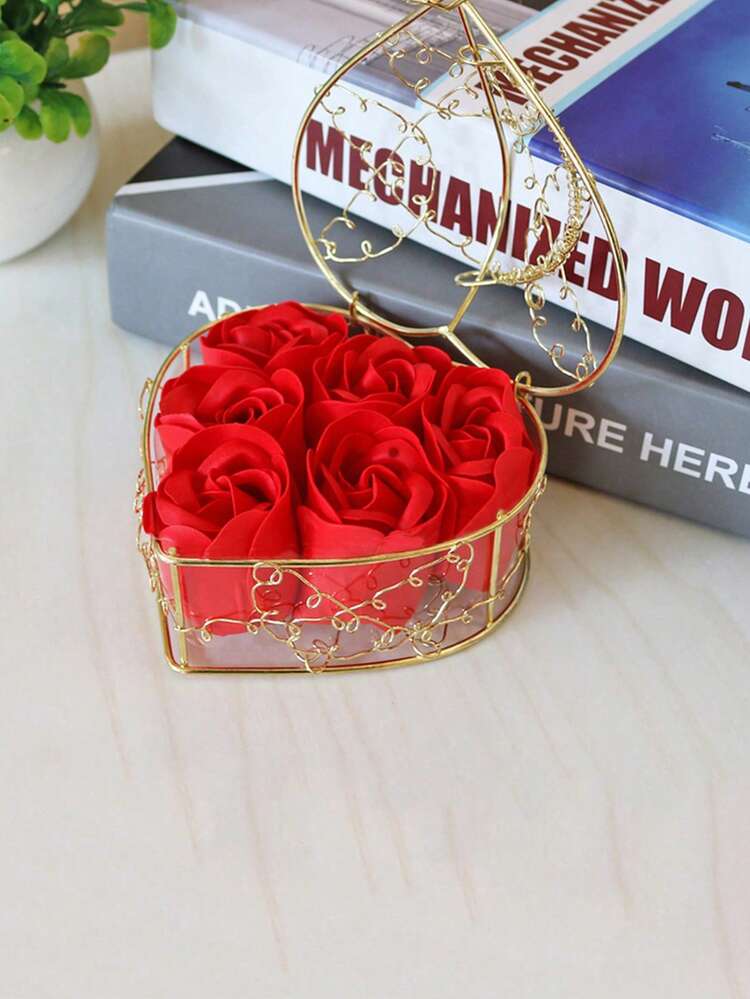 6pcs Random Color Boxed Artificial Rose Flowers Best Gifts - Multicolor - View 11