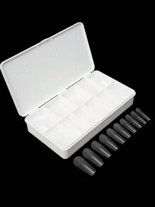 Beautizon Nailartlab 1盒550片半霧面，超薄長尖形假指甲，黏貼式指甲用品 - 無色 - 查看 2
