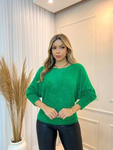 Women Knit Tops - màu xanh lá - Xem 2