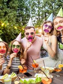 20pcs Party Photo Booth Props With Funny Mouth Shape, Perfect For Party Decoration And Photography - Multicolor - View 1