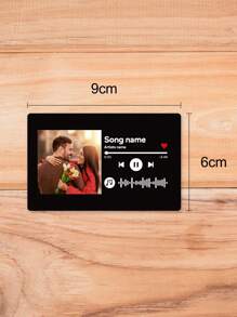 1张定制歌词钱包卡，个性化照片钱包插卡，定制雕刻照片钱包卡，个性化照片钱包卡，送给丈夫的礼物，情人节礼物，周年纪念礼物，父亲节礼物，送给丈夫的礼物，送给父亲的礼物，送给男朋友的礼物，送给他的礼物，送给爸爸的礼物，耐用，可爱，有趣，卡哇伊 - 黑色 - 查看 6