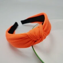 1pc Ladies" Solid Color Candy-Colored Waffle Fashionable Hairband With Knot Design, Simple Hair Accessory For Festivals And Daily Wear,Hairband,Hair Hoop Headbands