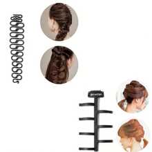 6pcs/Set Hair Braiding Tools, Centipede Braid Maker, Waterfall Braid Styling Tool, Fishbone Braid Accessories, DIY Hair Styling Tools - Black - View 3