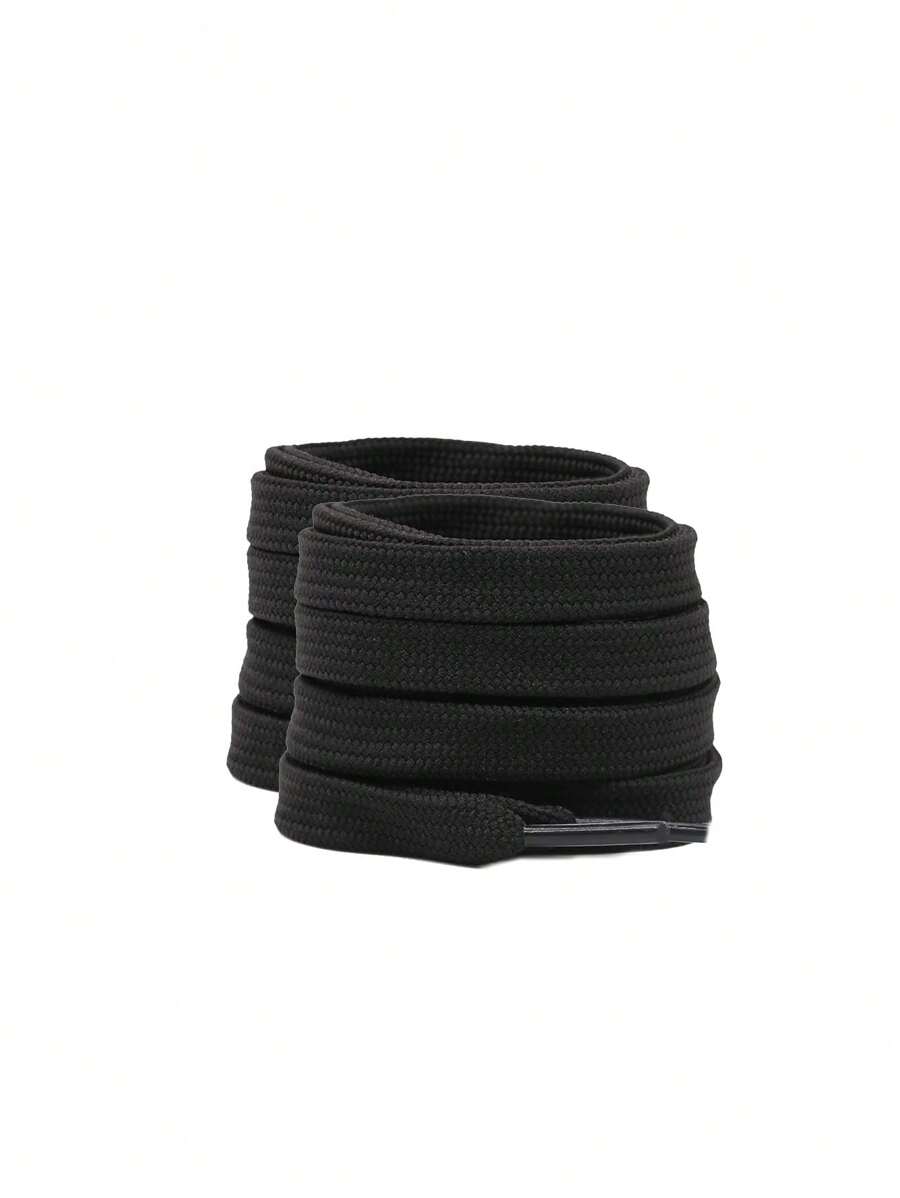 Stylish Fashionable Personalized Street Style Decoration Jet Black Non-Fading Shoelaces - Black - View 1