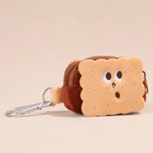 Túi đựng thẻ ví đựng tiền xu hình bánh quy hoạt hình sáng tạo bằng vải nhung Túi đựng tai nghe Túi đựng chìa khóa Ba lô Phụ kiện treo Túi đựng đồ móc khóa sang trọng - Nhiều màu - Xem 10