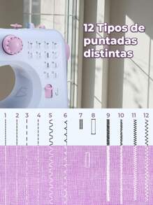 Maquina HOG.66.P 12 Tipos de Patrones Función Multifuncional Versatilidad para Todos los Proyectos de Costura ELE-GATE - Blanco - Ver 5