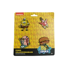 Pines de Metal Bob Esponja Clasicos (Bob, Patricio, Gary, Plankton) Moda Geek - Multicolor - Ver 1