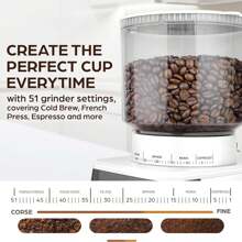 Adjustable Burr Coffee Grinder - White - View 9