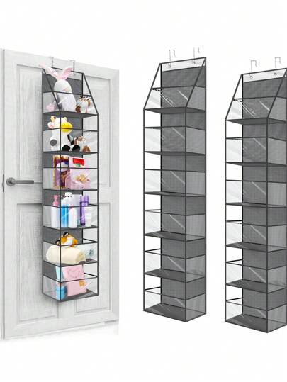 1 Pieza Bolsa De Almacenamiento Creativo Y Simple Sobre La Puerta, Organizador Plegable De Armario Portátil Con Múltiples Capas, Bolsa De Armario Suave Y A Prueba De Polvo. Adecuado Para La Organización De Suministros De Baño, Almacenamiento Colgante De Dormitorio, Clasificación De Bocadillos Y Ropa