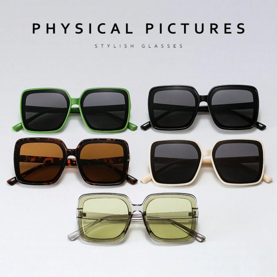 Sunglasses Fashion Posing Large Frame Sunglasses Visor Glasses - Black - View 1