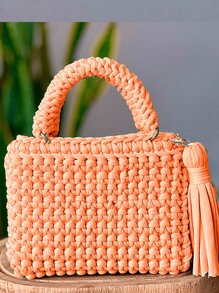 Women Tote Bags - Coral Orange - View 1