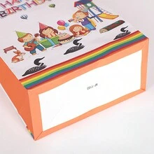 7pcs Creative Cartoon Pattern Kraft Paper Bag, Children's Birthday Gift Bag - Multicolor - View 7