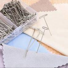 Thập cẩm Kích thước Thép không gỉ T Pins , May vá , Tóc giả , Chặn Dệt kim , Tường , Với Nhựa - Bạc - Xem 4