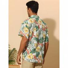 Hawaiian Shirts For Men, Hawaiian Shirts For Men, Summer Vacation, Casual Hawaiian Shirts With Buttons For Men, Men's Hawaiian Shirt Short Sleeve With Buttons Tropical Shirts Vacation Casual Top, Hawaiian Shirt Men's Short Sleeve Summer Colors Hawaiian Shirt Printed With Palm Trees Flowers Casual Beach Hawaiian Shirts - Yellow - View 6