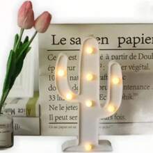 Decorative Led Light Lamp Cactus Cactus - 白色 - 查看 2