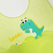 嬰兒圍兜可調動物圖案防水口水滴落圍兜柔軟可食用硅膠口水巾嬰兒口水巾 - 恐龍 - 查看 6