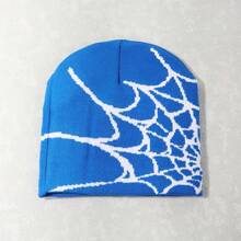 1pc Spider-Web Jacquard Knitted Hat, Y2k Style, All-Match, Warm, Breathable, Suitable For Outdoor Sports And Streetwear In Autumn And Winter Halloween Beanie Fall Outfit - Multicolor - View 3