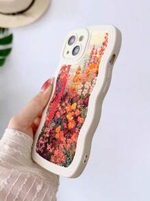 Floral Flowers Pattern Curly Wave Phone Case - Compatible With IPhone11/12/13/14/15/15pro/15 Plus/15 Promax/7plus/8plus/X/Xs Max/Xr/11pro/12pro/13pro/14pro/12mini/13mini/11promax/12promax/13promax/14promax/14plus/6/6s/6plus/7/8/Se