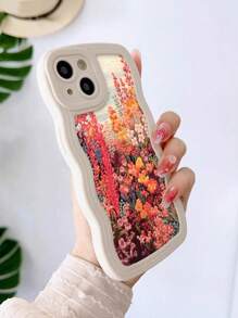 Floral Flowers Pattern Curly Wave Phone Case - Compatible With IPhone11/12/13/14/15/15pro/15 Plus/15 Promax/7plus/8plus/X/Xs Max/Xr/11pro/12pro/13pro/14pro/12mini/13mini/11promax/12promax/13promax/14promax/14plus/6/6s/6plus/7/8/Se