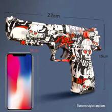 A Toy Pistol With Evil Spirit Knight Printed Skin That Can Simulate Manual Shell Throwing And Shooting, Using Sponge Soft Bullets For Firing, Outdoor Toy - Multicolor - View 2