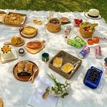 1pc Outdoor Camping Mat, Picnic Mat, Beach Mat For Anti-Moisture, Suitable For Summer And Spring For Rvs, Outdoor Camping, Picnics, Offices, Travel And School Supplies - White - View 1