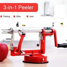 Đa chức năng Hand-cranked Apple Máy bóc vỏ , Thương nghiệp Ba trong một Thủ công Máy gọt trái cây - Đỏ - Xem 5