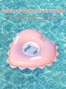 1pc Thickened Inflatable Heart-Shaped Swimming Ring With Handle For Drifting, Armpit & Lifesaving, Perfect For Pool Party, Outdoor Leisure & Summer Water Fun
