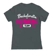 Nearly There Bachelorette Drinking Team Graphic Ladies Cotton Short-Sleeve T-Shirt - 深灰色 - 查看 1
