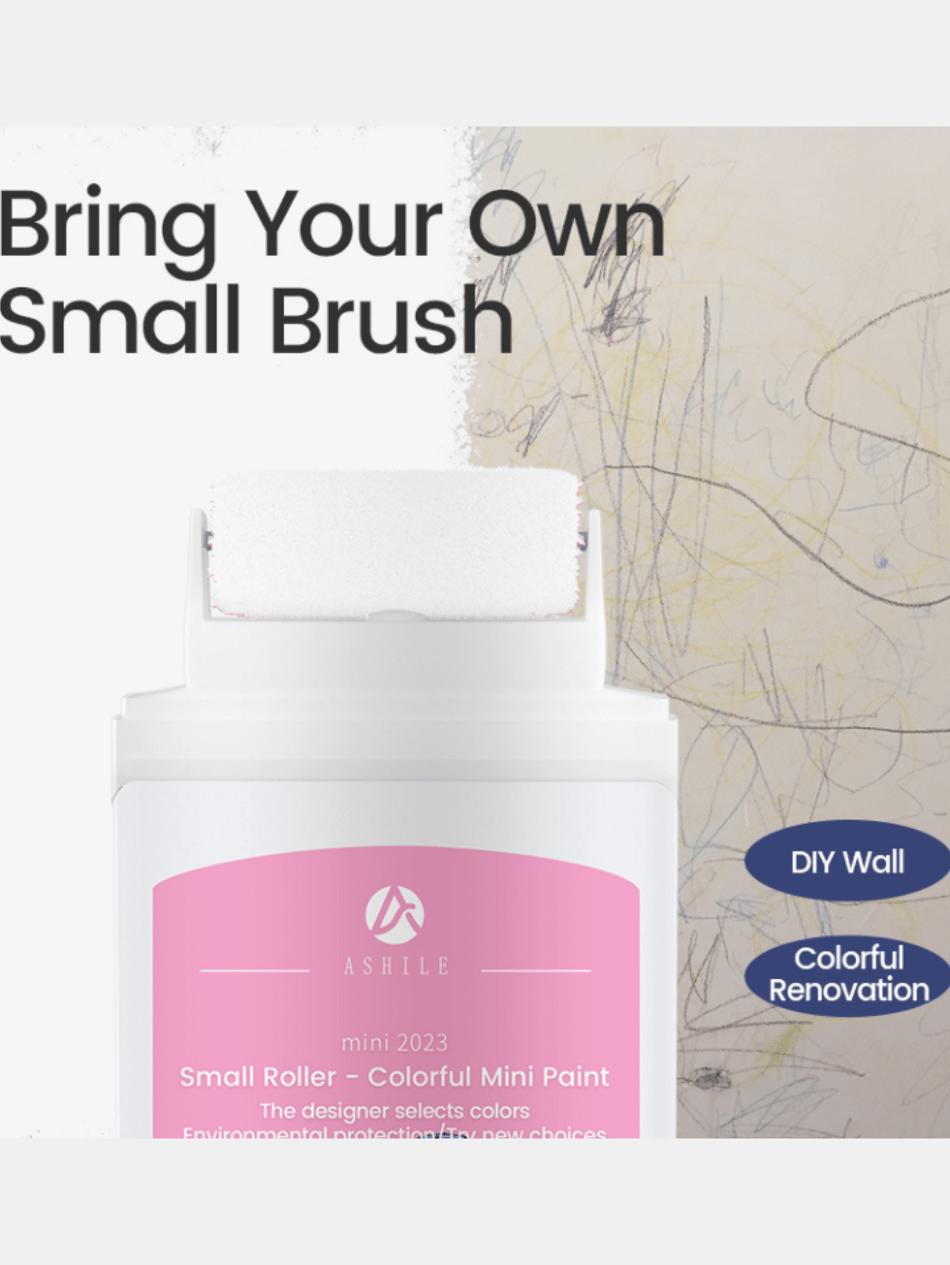 Small Paint Roller Set With Low Odor & Latex Paint, Wall Repair Putty