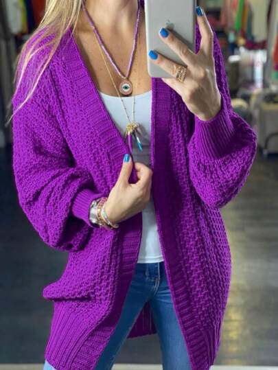 Cardigan Tricô Super Outono /Inverno Manga Bufante casaquinho Feminino Lançamento