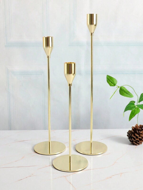 1Pc Metal Single-Head Iron Art Candle Holder, Living Room Desktop Decoration Ornament