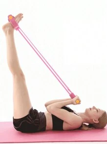 1pc Foot-Operated Tension Rope Waist Trimmer Resistance Exercise Band Fitness Pull Rope Body Shaping Resistance Band Swallow Tail Auxiliary Device - Multicolor - View 5