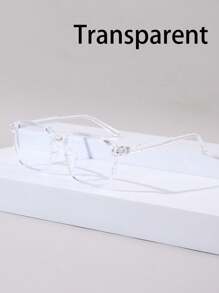 1 chiếc kính gọng nhựa hình chữ nhật thời trang dành cho nam thích hợp sử dụng với máy tính, mục đích trang trí, từ màn hình điện thoại, kính chơi game trong suốt, kính bảo vệ mắt trong suốt - Nhiều màu - Xem 6