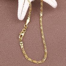 1pc High-End French Style Necklace, 18K Gold Plated Copper Car Flower & Meteor Pendant, 3mm Width Chain, 16-30inches Length, For Women & Men Daily Wear, Parties, Weddings, And Gifts