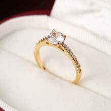 1入2024年新款韓國風格簡潔優雅戒指,閃亮適合訂婚、婚禮和裝飾用珠寶 - 戒指 - 查看 38