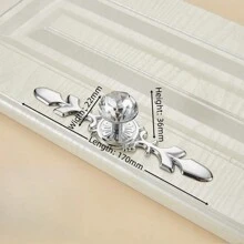 1 pieza/2 piezas Asa de cajón/gabinete/cocina/puerta minimalista moderna de aleación de zinc y cristal transparente con un orificio, perilla con diseño retro de flor, con accesorios de ferretería de muebles con tornillo