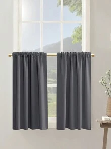 Ein Stück hochpräziser Lichtblockierung Kurzvorhang in dunkelgrau, mit modernem Stil aus Polyestermaterial, das für kleine Fenster, Küchen, Badezimmer, Keller, Schränke, Wohnmobile usw. geeignet ist.