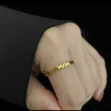 Anillo con diseño de moneda en estilo hip-hop y de moda, con significado de buena suerta, joya creativa tema de dinero para fiestas casuales, de baile y bodas, regalo de San Valentín. Versión coreana de lujo ligero, anillos articulados y de cola creativa para la fortuna, anillo de estilo europeo y americano de punk retro, anillo de calle urbana elegante, regalo de cumpleaños lindo y personal para amigos y mejores amigos - anillo de moneda americana - Ver 2