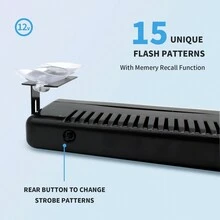 EINERCAR 13.5-Inch Blue Led Emergency Dashboard Strobe Light Bar With Suction Cups For Interior Windshield, Suitable For Police Enforcement, Firefighters, Trucks, Etc. - Blue - View 8