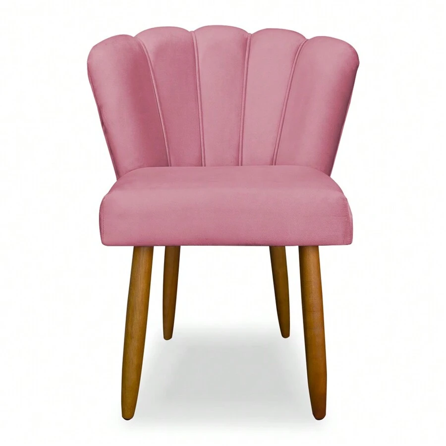 CADEIRA PETALA VELUDO - PARA SALA DE JANTAR, QUARTO, PENTEADEIRA, CLOSET, ESPAÇOS COMERCIAIS, CLINICAS, SALÕES DE BELEZA , MANICURE - Rosa Bebê - Visão 1