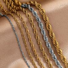 1pc Stainless Steel Twist Chain Twisted Fashion Necklace Bone Chain Jewellery For Men Gift - Twist Chain - View 1