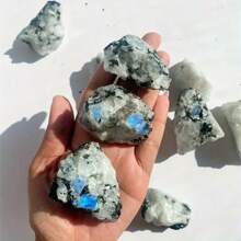 1/2/3pcs Natural Moonstone Crystal Raw Stone, Blue Light Seven Chakras Crystal Raw Stone, Aroma Therapy Diffusion Stone, Mineral Specimen Decorative Collection, Healing Gold Rock Aura Crystals, Advanced Jewelry Diy Decoration, Yoga Meditation Crystals, Best Holiday Gift