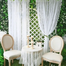 White Lace Sheer Curtain, Fresh For Bedroom - White - View 4