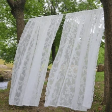 White Lace Sheer Curtain, Fresh For Bedroom - White - View 5