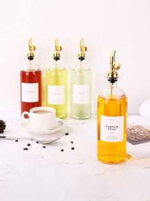 1PC/350ml/500ml Oil Bottle, Thin-Skinned Glass Oil Dispenser Bottle Anti-Leak Oil Pot Storage Bottle Seasoning Container Vinegar Bottle Kitchen Tools With Random Labels