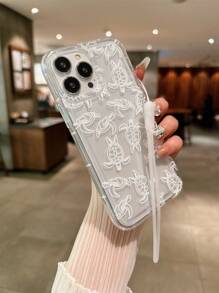 With Phone Charm 1pc Clear Phone Case With Turtle Design And Strap For 15 Pro Max, 14/13 Drop Resistant - Multicolor - View 4