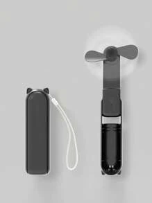 1入組迷你風扇,可攜式折疊風扇,帶動力銀行,usb可充電小口袋風扇,3檔電池供電個人風扇,適用於戶外旅行,男女朋友、家庭、教師和員工禮物 - 黑色 - 查看 1