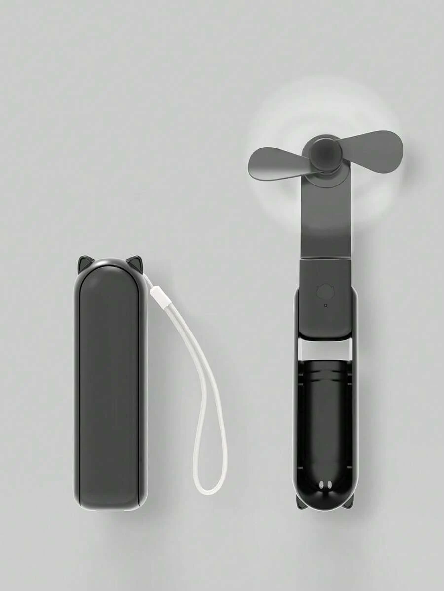 1入組迷你風扇,可攜式折疊風扇,帶動力銀行,usb可充電小口袋風扇,3檔電池供電個人風扇,適用於戶外旅行,男女朋友、家庭、教師和員工禮物 - 黑色 - 查看 1