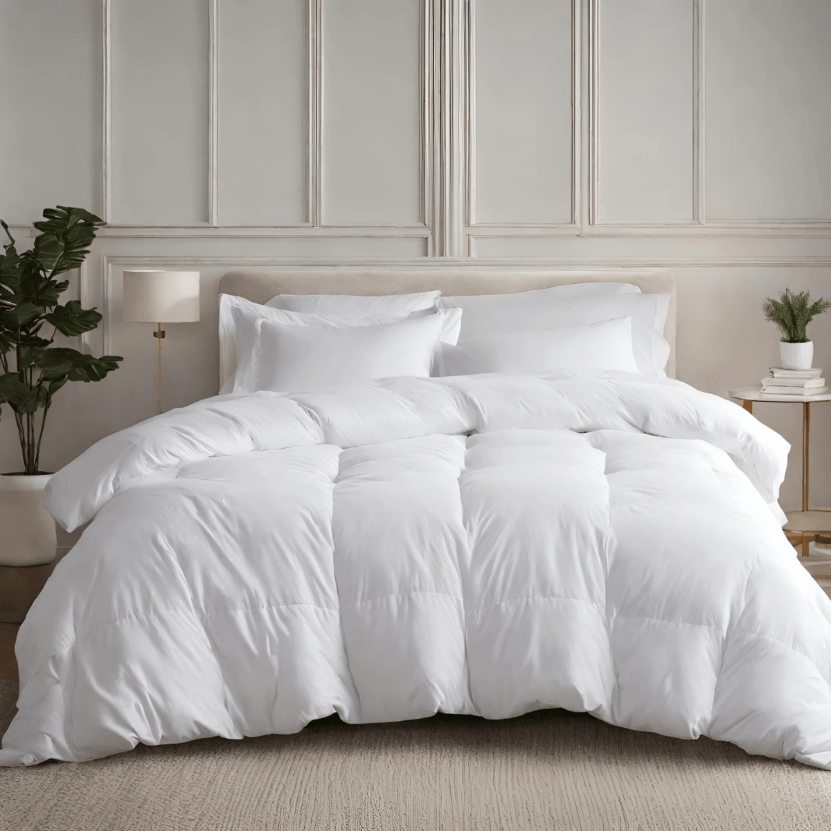 Enchimento De Edredom Para Capa Duvet Queen Macio Com Fibras de Silicone - Branco - Visão 1