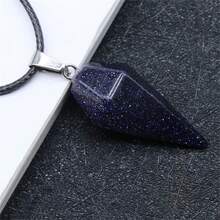 Péndulo En Forma De Cono Hexagonal Y Hexágono Con Forma De Rombo Colgante De Cristal Natural - Péndulo rombo hexagonal - Ver 10